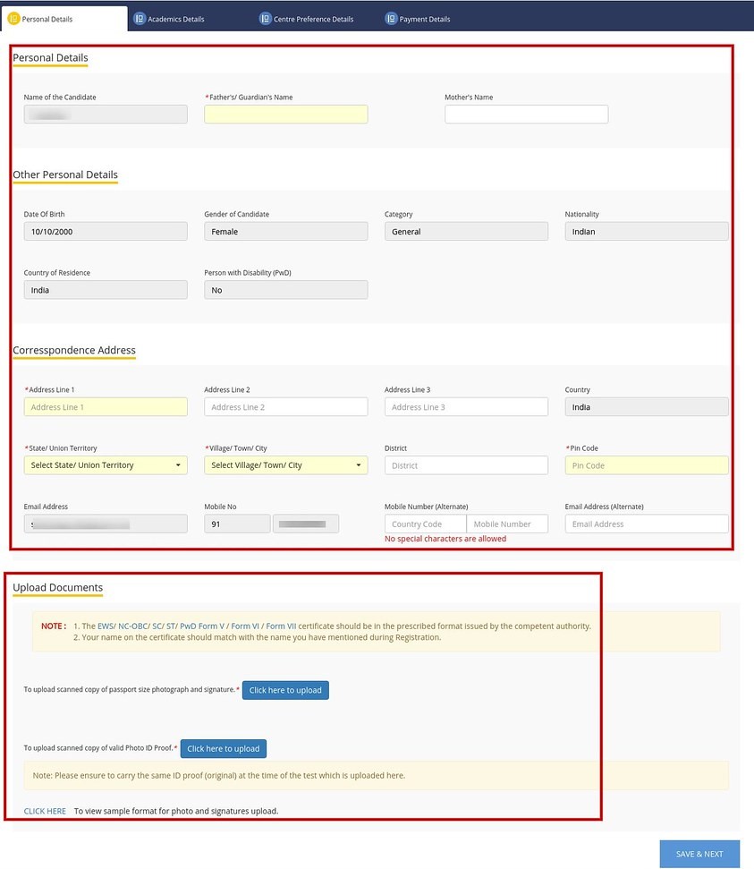 Registration process step 3