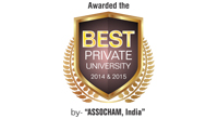Awarded Best Private University by ASSOCHAM
