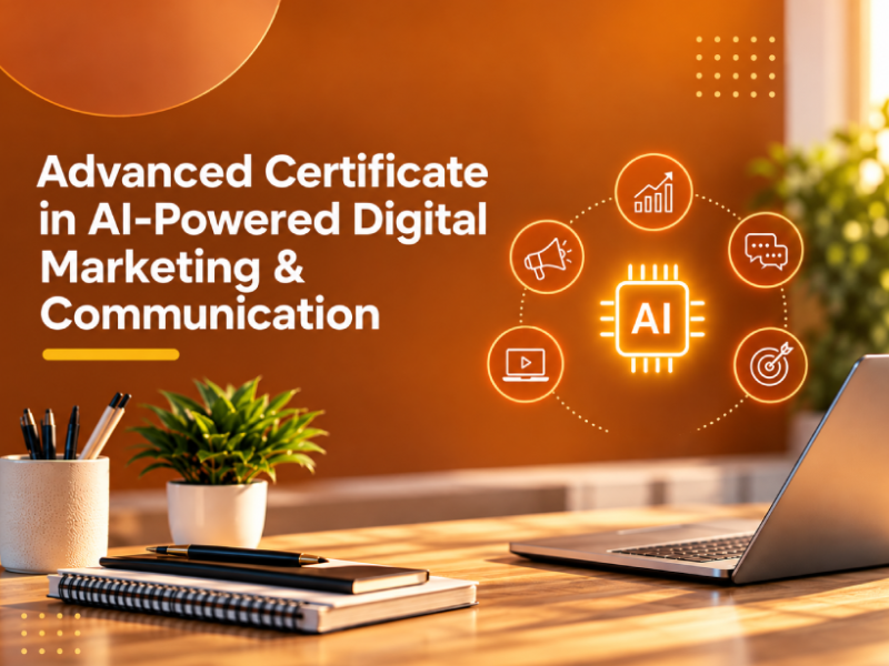 Students learning in the Advanced Certificate in AI-Powered Digital Marketing & Communication - Base course program