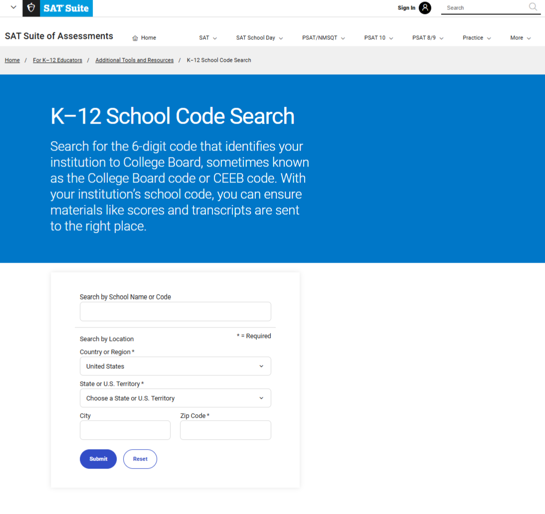 How to find CEEB Code?